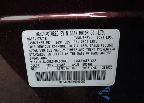 2017 Infiniti Qx50 из США, поврежденный, VIN JN1BJ0RR3HM400083